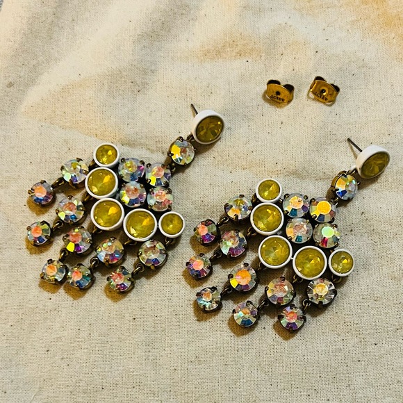 J. Crew Brûlée Aurora Borealis Chandelier Dangle Earrings - Picture 3 of 5